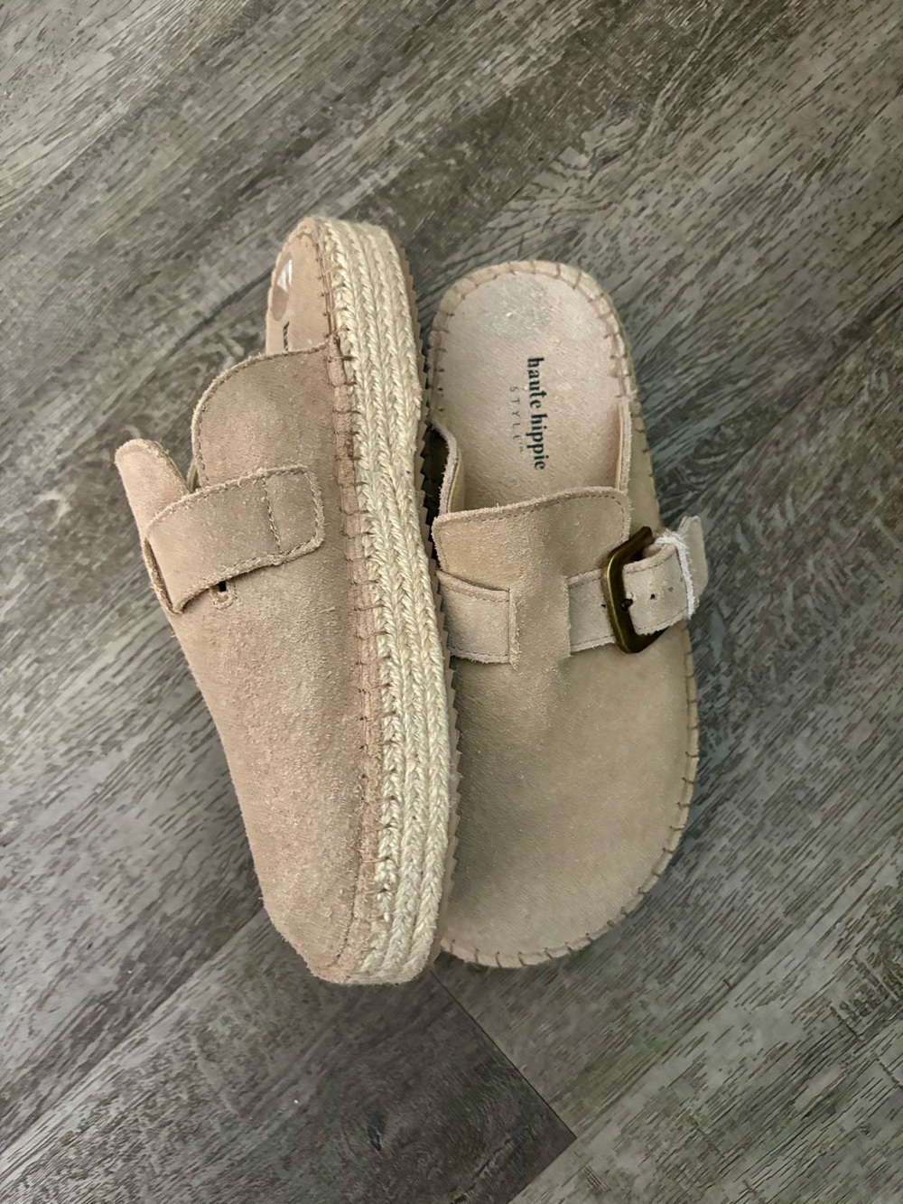 Haute Hippie Genuine Suede Boho clogs Mules Slip on Shoes size 8